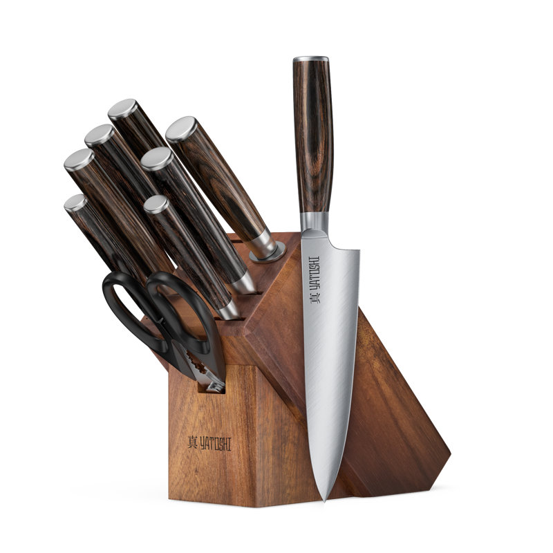 Yatoshi Knives 9-Piece Kitchen Knife Block Set & Reviews | Wayfair
